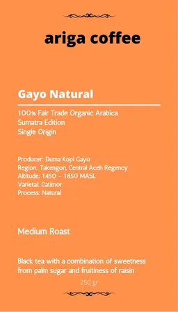 Gayo Highlands coffee beans from Ariga Coffee