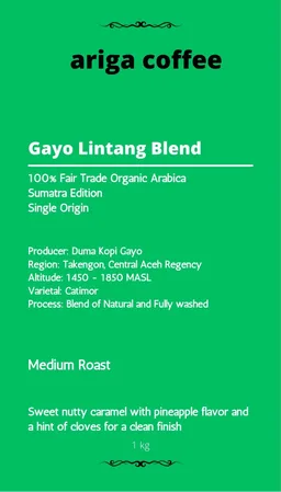 Lintang Blend coffee beans from Ariga Coffee