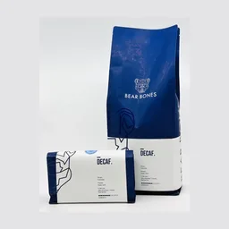 Decaf coffee beans from Bear Bones Coffee