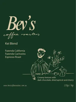 Kei Blend coffee beans from Bev’s Coffee Roasters