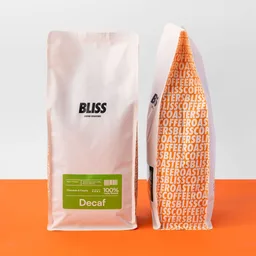 Decaf coffee beans from Bliss Coffee Roasters