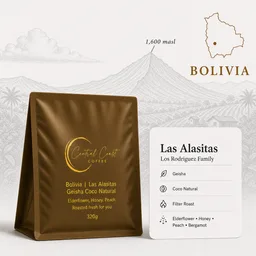 Las Alasitas Gesha Coco Natural Signature Series coffee beans from Central Coast Coffee