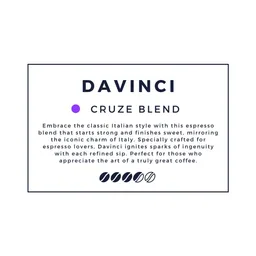 Davinci coffee beans from Cruze Coffee