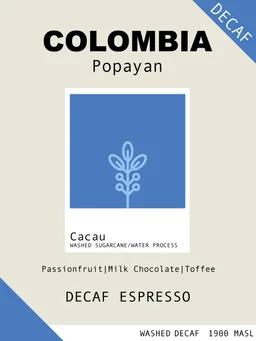 Popayan Decaf coffee beans from Cubbyhouse Coffee