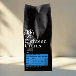 Swiss Water Decaf coffee beans from Eighteen Grams Coffee Roastery