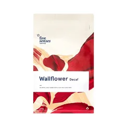 Wallflower Decaf coffee beans from Five Senses Coffee