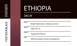 Decaf coffee beans from Foster & Black