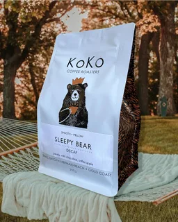 Sleepy Bear Decaf coffee beans from KoKo Coffee Roasters