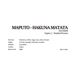 Hakuna Matata coffee beans from Leible Coffee