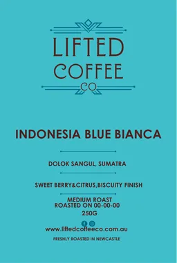 Blue Bianca coffee beans from Lifted Coffee Co.