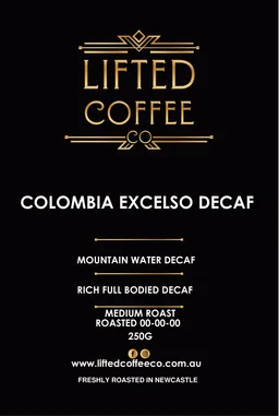 Excelso Decaf coffee beans from Lifted Coffee Co.