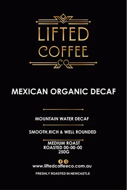 Organic Decaf coffee beans from Lifted Coffee Co.