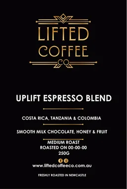 Uplift Espresso coffee beans from Lifted Coffee Co.