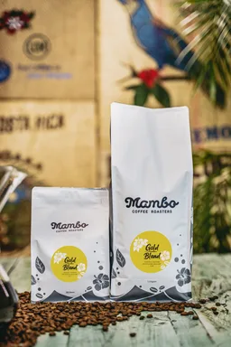 Gold Label Blend coffee beans from Mambo Coffee Company