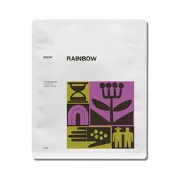 Decaf Rainbow coffee beans from Mecca Coffee