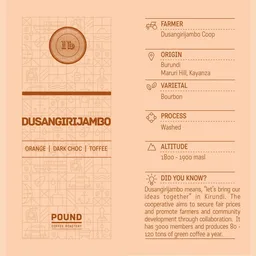 Dusangirijambo coffee beans from Pound Coffee Roastery