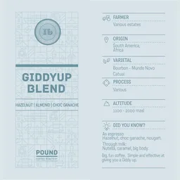 Giddy Up coffee beans from Pound Coffee Roastery