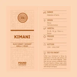 Kimani coffee beans from Pound Coffee Roastery