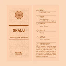 Okalu coffee beans from Pound Coffee Roastery