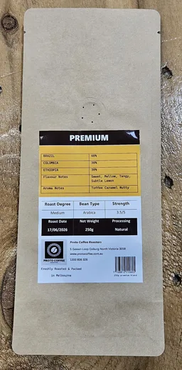 Premium Blend coffee beans from Proto Coffee