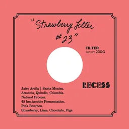 Strawberry Letter # 23 coffee beans from Recess Coffee