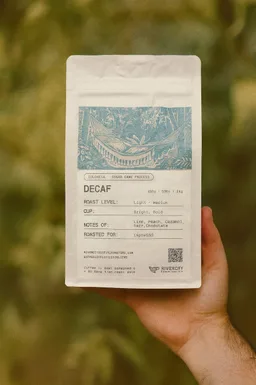 Decaf Wow coffee beans from River City Coffee Roasters