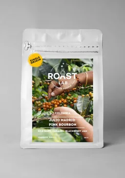Julio Madrid Pink Bourbon coffee beans from roastlab coffee roaster
