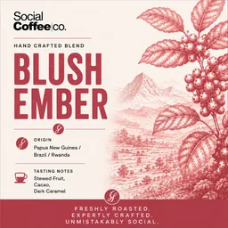 Blush Ember coffee beans from Social Coffee Cairns