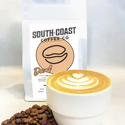 Decaf coffee beans from South Coast Coffee Co