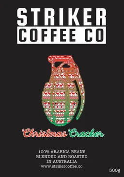 Christmas Cracker coffee beans from Striker Coffee Co.