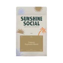 Organic Espresso Blend coffee beans from Sunshine Social