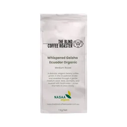 Whispered Geisha coffee beans from The Blind Coffee Roaster