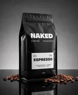 Naked Bean Espresso coffee beans from The Naked Bean Coffee Roasters