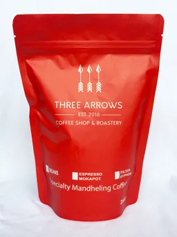 Just Decaf coffee beans from Three Arrows Coffee