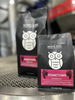 Hometown Blend coffee beans from White Owl Coffee Merchants