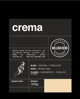 Crema coffee beans from willow bend coffee