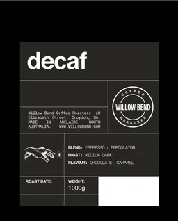 Decaf coffee beans from willow bend coffee