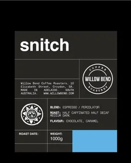 Snitch coffee beans from willow bend coffee